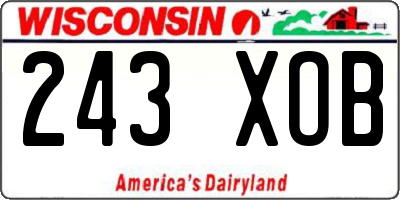 WI license plate 243XOB
