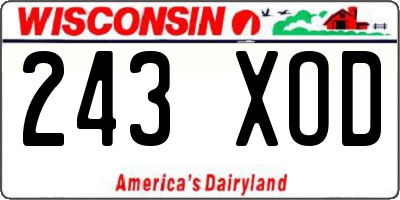 WI license plate 243XOD