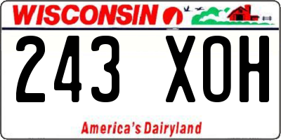 WI license plate 243XOH