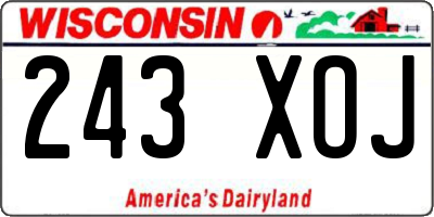 WI license plate 243XOJ