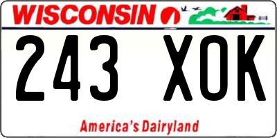WI license plate 243XOK