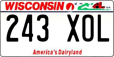 WI license plate 243XOL