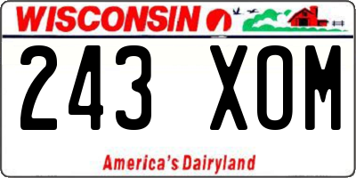 WI license plate 243XOM
