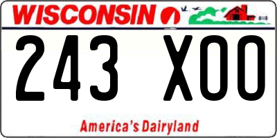 WI license plate 243XOO