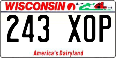 WI license plate 243XOP