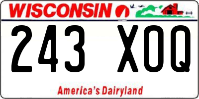 WI license plate 243XOQ