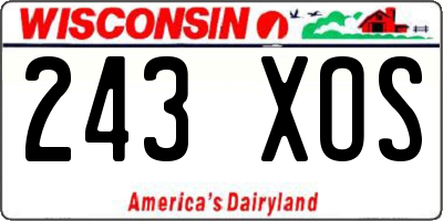 WI license plate 243XOS