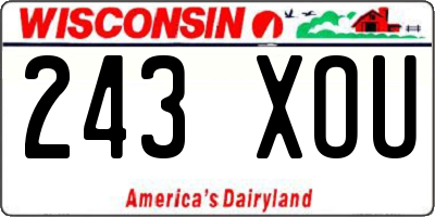 WI license plate 243XOU
