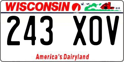 WI license plate 243XOV