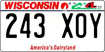 WI license plate 243XOY
