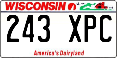 WI license plate 243XPC