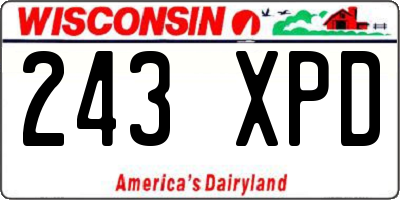 WI license plate 243XPD
