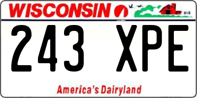 WI license plate 243XPE