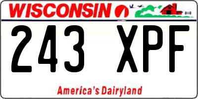WI license plate 243XPF