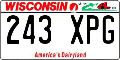 WI license plate 243XPG