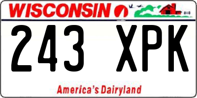 WI license plate 243XPK