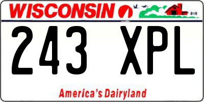 WI license plate 243XPL