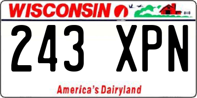 WI license plate 243XPN