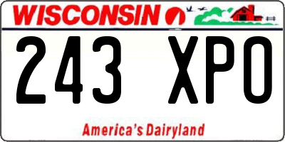 WI license plate 243XPO