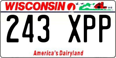 WI license plate 243XPP