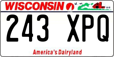 WI license plate 243XPQ