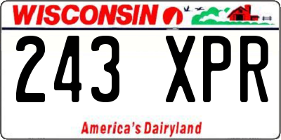 WI license plate 243XPR