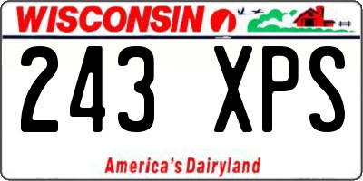 WI license plate 243XPS