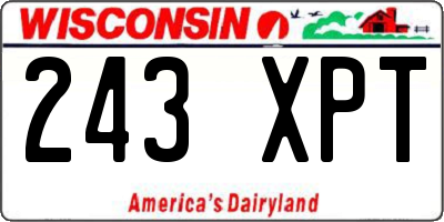 WI license plate 243XPT