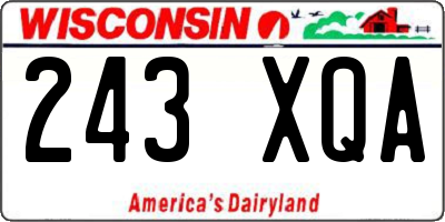 WI license plate 243XQA