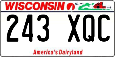 WI license plate 243XQC