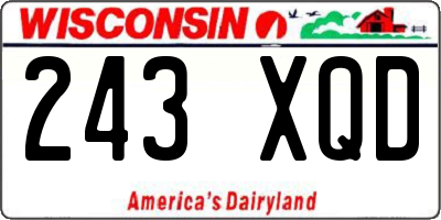 WI license plate 243XQD