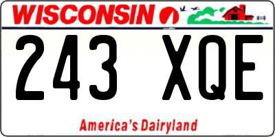 WI license plate 243XQE