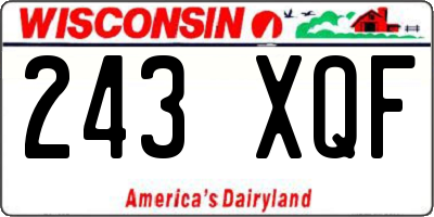 WI license plate 243XQF