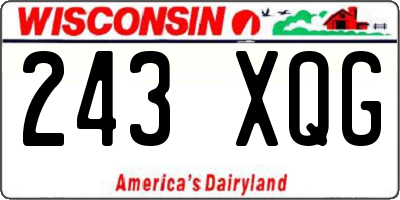 WI license plate 243XQG