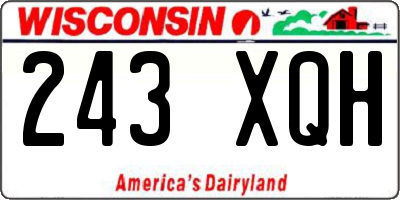 WI license plate 243XQH