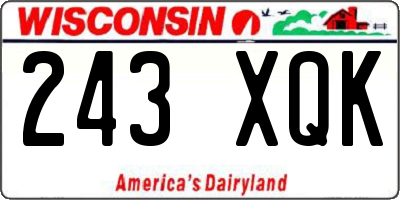 WI license plate 243XQK