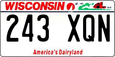 WI license plate 243XQN