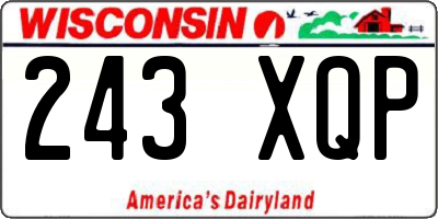 WI license plate 243XQP