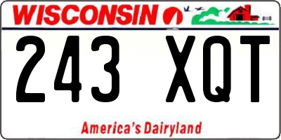 WI license plate 243XQT