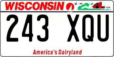 WI license plate 243XQU