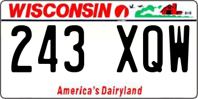 WI license plate 243XQW
