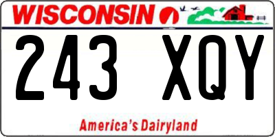 WI license plate 243XQY