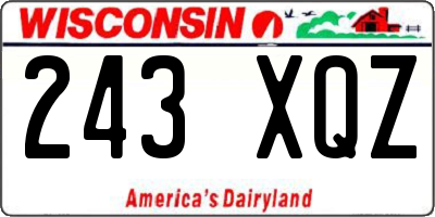 WI license plate 243XQZ