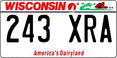 WI license plate 243XRA