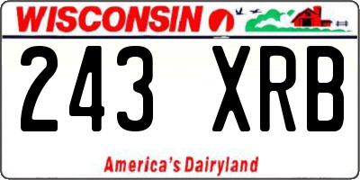 WI license plate 243XRB