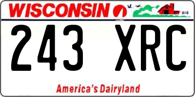 WI license plate 243XRC