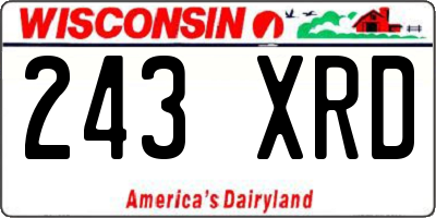 WI license plate 243XRD