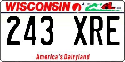 WI license plate 243XRE