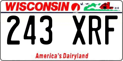 WI license plate 243XRF