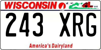 WI license plate 243XRG